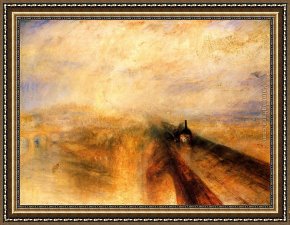 Western Kansas Framed Paintings - Rain, Steam and Speed - The Great Western Railway by Joseph Mallord William Turner