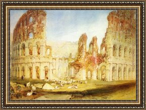 Joseph Wright of Derby Framed Paintings - Rome The Colosseum by Joseph Mallord William Turner