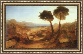 Apollo Framed Paintings - The Bay of Baiae with Apollo and the Sibyl by Joseph Mallord William Turner