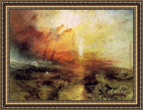 Joseph Wright of Derby Framed Paintings - The Slave Ship by Joseph Mallord William Turner
