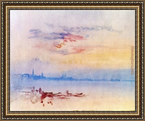 East Boothbay Harbor Framed Paintings - Venice Looking East from the Guidecca Sunrise by Joseph Mallord William Turner