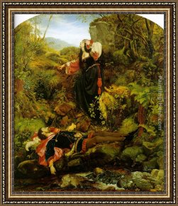 Tryst Framed Paintings - The Bluidie Tryst by Joseph Noel Paton