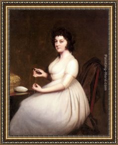 Portrait of Mrs Abney Framed Paintings - Portrait of Mrs Abney by Joseph Wright of Derby