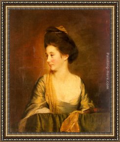 Joseph Wright of Derby Framed Paintings - Portrait Of Susannah Leigh (1736-1804) by Joseph Wright of Derby