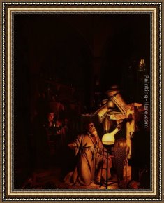Joseph Wright of Derby Framed Paintings - The Alchemist in Search of the Philosopher's Stone by Joseph Wright of Derby