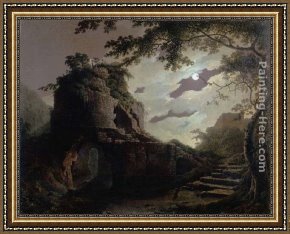 Joseph Wright of Derby Framed Paintings - Virgil's Tomb by Joseph Wright of Derby