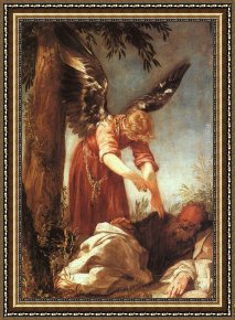 Antonio Paoletti Framed Paintings - An Angel Awakens the Prophet Elijah by Juan Antonio Frias y Escalante