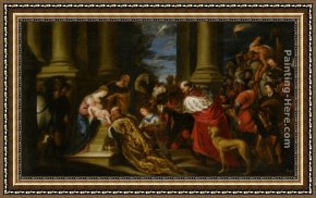 Triptych of The Adoration of The Magi Framed Paintings - The Adoration of the Magi by Juan Antonio Frias y Escalante