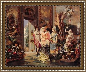 Rococo Manners Framed Paintings - Rococo Manners by Juan Antonio Gonzalez