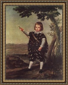 Carlo Brancaccio Framed Paintings - Infante Don Baltazar Carlos by Juan Bautista Martinez del Mazo