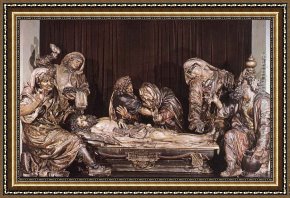 Entombment Framed Paintings - Entombment by Juan de Juni