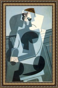 Gris Framed Paintings - Portrait of Josette Gris by Juan Gris