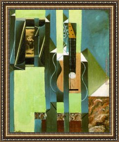 Gris Framed Paintings - The Guitar by Juan Gris