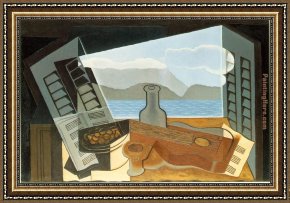 The Blue Window Framed Paintings - The Open Window by Juan Gris