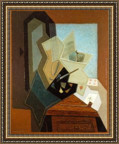 Gris Framed Paintings - The Painter's Window by Juan Gris