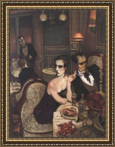 Juarez Framed Paintings - A Very Special Dinner by Juarez Machado