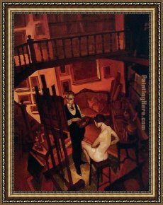 Juarez Framed Paintings - Atelier in Montmartre by Juarez Machado