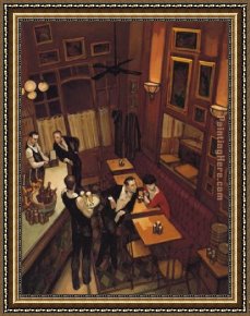 Juarez Framed Paintings - Bistro by Juarez Machado
