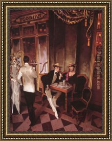 Juarez Framed Paintings - Cafe Florian by Juarez Machado