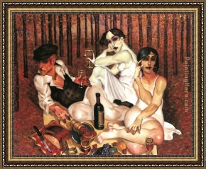 Juarez Framed Paintings - Picnic in the Forest of Gustave Klimt by Juarez Machado