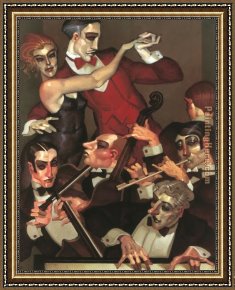 Juarez Framed Paintings - Tango Red Tie by Juarez Machado