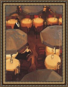 Juarez Framed Paintings - Umbrella Lights by Juarez Machado