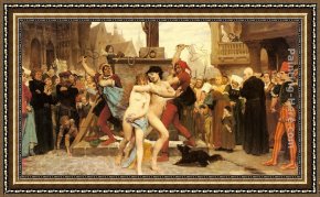 El Vendador De Alcatraces (the Vendor of Alcatraces) Framed Paintings - Le Supplice des Adulteres by Jules Arsene Garnier