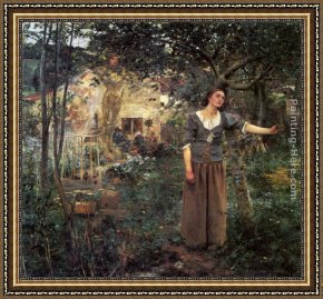 Jules Framed Paintings - Joan of Arc by Jules Bastien-Lepage