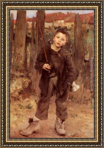 Jules Framed Paintings - Pas Meche by Jules Bastien-Lepage