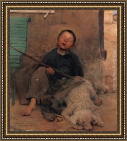 The King And The Beggar-maid Framed Paintings - The Blind Beggar by Jules Bastien-Lepage