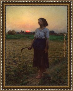 Jules Framed Paintings - Song of the Lark by Jules Breton