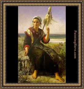 Jules Framed Paintings - The Rest of the Haymakers by Jules Breton