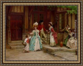 Jerusalem, Cote De La Porte De Jaffe Framed Paintings - Le Lendemain Des Noces by Jules Girardet