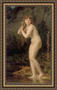 Joseph Wright of Derby Framed Paintings - A Bathing Nude by Jules Joseph Lefebvre