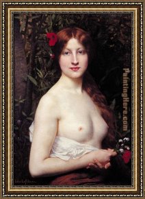 El Vendador De Alcatraces (the Vendor of Alcatraces) Framed Paintings - Fleurs des Champs by Jules Joseph Lefebvre