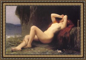 Joseph Wright of Derby Framed Paintings - Mary Magdalene In The Cave by Jules Joseph Lefebvre