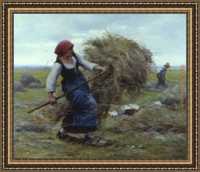 A Little Prince Likely in Time to Bless a Royal Throne Framed Paintings - Harvest Time by Julien Dupre