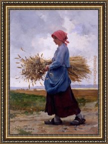 Julien Framed Paintings - Returning From the Fields by Julien Dupre