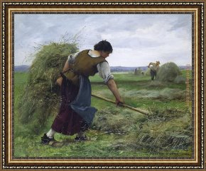 Julien Framed Paintings - The Reapers by Julien Dupre