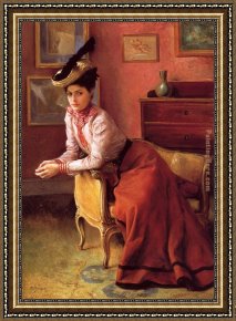 Stewart Framed Paintings - Elegante Au Sofa by Julius LeBlanc Stewart