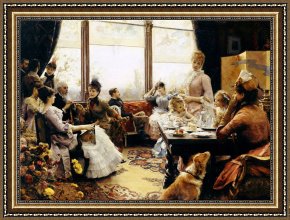Stewart Framed Paintings - Five O'clock Tea by Julius LeBlanc Stewart