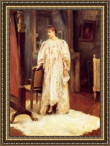 Stewart Framed Paintings - Lady In Her Boudoir by Julius LeBlanc Stewart