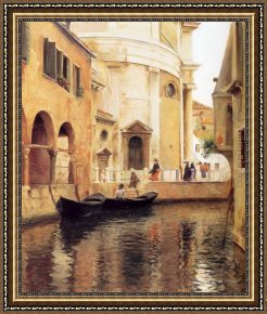 Stewart Framed Paintings - Rio Della Maddalena by Julius LeBlanc Stewart