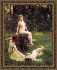 Stewart Framed Paintings - The Glade by Julius LeBlanc Stewart