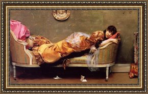 Stewart Framed Paintings - The Letter by Julius LeBlanc Stewart