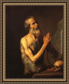 Saints Framed Paintings - Saint Onufri by Jusepe de Ribera