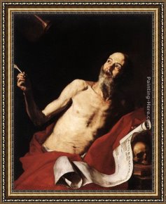 St Jerome Framed Paintings - St Jerome by Jusepe de Ribera