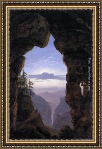 Karl Framed Paintings - The Gate in the Rocks by Karl Friedrich Schinkel