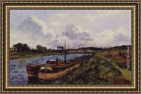 Karl Framed Paintings - Auvers Sur Oise by Karl Pierre Daubigny