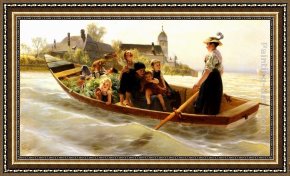 Karl Framed Paintings - Frohliche Fahrt, Chiemsee by Karl Raupp